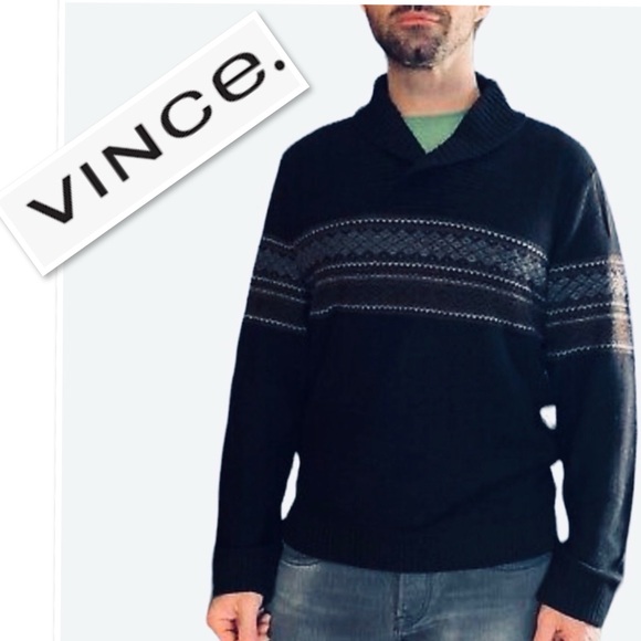 Vince Shawl Collar Wool & Cashmere Bland Sweater Size M